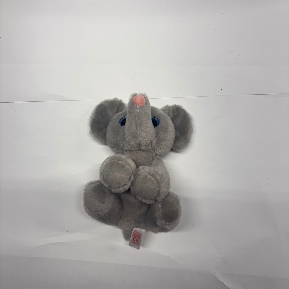 Ty Beanie Boos Peanut the Elephant Gray Plush Blue Glitter Eyes Stuffed Animal